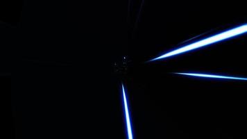 astratto ciclo continuo ipnotico blu brillare raggio volante Linee video