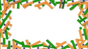 bandeiras indianas caindo dos lados, dia nacional, dia da independência, renderização em 3d video