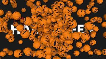 Halloween Scary Pumpkin Blast, Halloween Trick and Treat Text, 3D Rendering, Chroma Key, Luma Matte Selection of Pumpkins video
