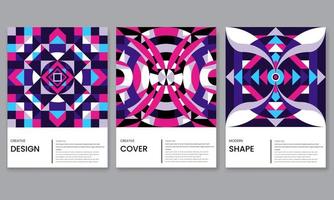 Modern abstractcolorful covers set, minimal geometric swiss pattern background. Unique shape composition for poster, cover, card vector
