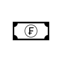 French Currency, France Money Icon Symbol. French Franc, FRF. Vector Illustration