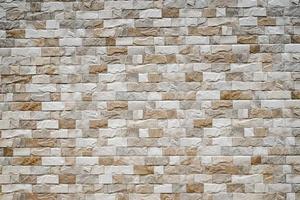 Wide Brown  brick wall panoramic background texture. Home and office design backdrop photo