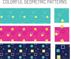 colección de patrones geométricos coloridos de moda vector