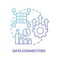 Data connectors blue gradient concept icon. Sales software abstract idea thin line illustration. Isolated outline drawing. Establishing connections to databases. vector