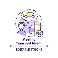 Meeting transport needs concept icon. Client demand. Maas concept component abstract idea thin line illustration. Isolated outline drawing. Editable stroke. vector