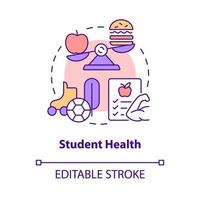 Student health concept icon. Physical activities. Problem in public schools abstract idea thin line illustration. Isolated outline drawing. Editable stroke. vector