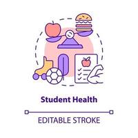 icono del concepto de salud del estudiante. actividades físicas. problema en las escuelas públicas idea abstracta ilustración de línea delgada. dibujo de contorno aislado. trazo editable. vector