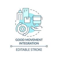 Good movement integration turquoise concept icon. Maas requirement abstract idea thin line illustration. Isolated outline drawing. Editable stroke. vector