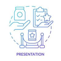 Presentation blue gradient concept icon. Sales process abstract idea thin line illustration. Showing product benefits. Demonstration. Isolated outline drawing. vector