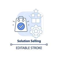 Solution selling light blue concept icon. Solving business issues abstract idea thin line illustration. Overcome problems. Isolated outline drawing. Editable stroke. vector