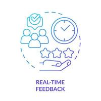 Real-time feedback blue gradient concept icon. Tendency in skill development abstract idea thin line illustration. Evaluating each other. Isolated outline drawing. vector