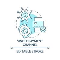 Single payment channel turquoise concept icon. Mobility as service value abstract idea thin line illustration. Isolated outline drawing. Editable stroke. vector