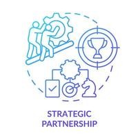 Strategic partnership blue gradient concept icon. Buyer-seller interaction abstract idea thin line illustration. Business alliance agreement. Isolated outline drawing. vector