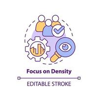 Focus on density concept icon. Number of vehicles. Building mobility service abstract idea thin line illustration. Isolated outline drawing. Editable stroke. vector