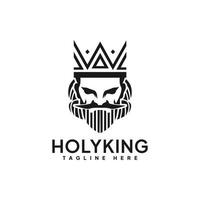 Premium Black Vintage King Logo Vector Line Art