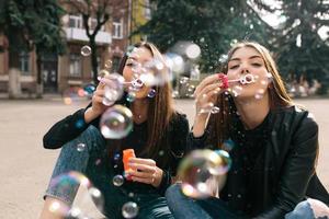 Two young adult girls photo