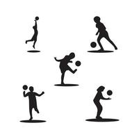 kids silhouettes concept playing with balls vector
