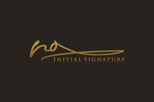 Initial RO Letter Signature Logo Template elegant design logo. Hand drawn Calligraphy lettering Vector illustration.