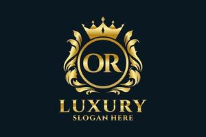 Initial OR Letter Royal Luxury Logo template in vector art for luxurious branding projects and other vector illustration.