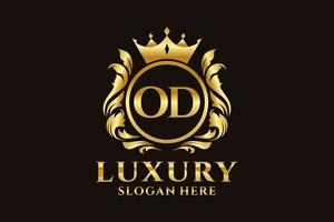 Initial OD Letter Royal Luxury Logo template in vector art for luxurious branding projects and other vector illustration.