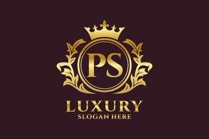 Initial PS Letter Royal Luxury Logo template in vector art for luxurious branding projects and other vector illustration.