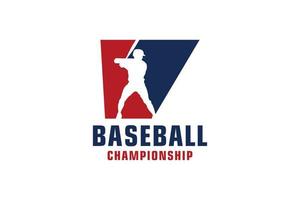 letra v con diseño de logotipo de béisbol. elementos de plantilla de diseño vectorial para equipo deportivo o identidad corporativa. vector