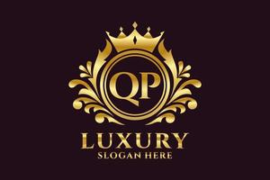Initial QP Letter Royal Luxury Logo template in vector art for luxurious branding projects and other vector illustration.
