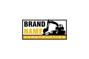 Excavator logo template vector. Heavy equipment logo vector for construction company. Creative excavator illustration for logo template.