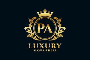 Initial PA Letter Royal Luxury Logo template in vector art for luxurious branding projects and other vector illustration.