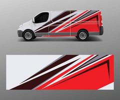 Van Wrap design template vector with wave shapes, decal, wrap, and sticker template vector