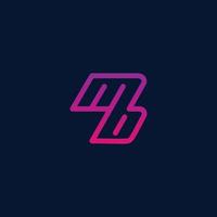 logotipo de MB. diseño vectorial mb con colores degradados rosa y morado. plantilla de concepto de diseño de logotipo de línea moderna vector