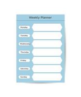 weekly planner - be the best version of you vector