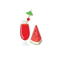 Vector of a watermelon juice. In the summer, watermelon is a popular fruit.