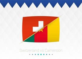 National football team Switzerland vs Cameroon. Soccer 2022 match versus icon. vector