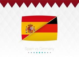 National football team Spain vs Germany. Soccer 2022 match versus icon. vector