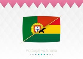 selección de fútbol de portugal vs ghana. partido de fútbol 2022 contra icono. vector