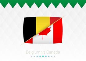 National football team Belgium vs Canada. Soccer 2022 match versus icon. vector