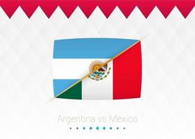 National football team Argentina vs Mexico. Soccer 2022 match versus icon. vector