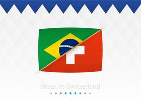 National football team Brazil vs Switzerland. Soccer 2022 match versus icon. vector