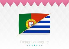 selección de fútbol portugal vs uruguay. partido de fútbol 2022 contra icono. vector