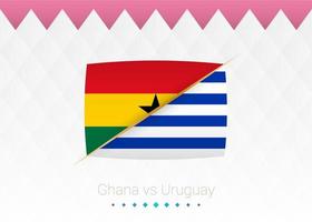 National football team Ghana vs Uruguay. Soccer 2022 match versus icon. vector