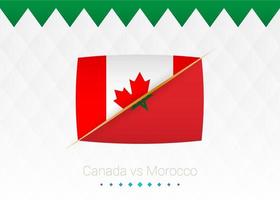 selección de fútbol de canadá vs marruecos. partido de fútbol 2022 contra icono. vector