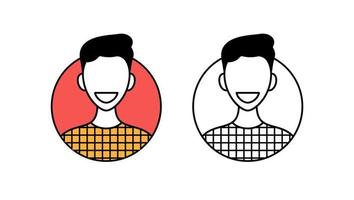 Man Avatar profile picture icon. Happy smiling male face. line avatar character illustration. Vector isolated on white background.