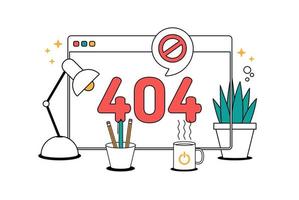 página no encontrada diseño 404. icono de página de error ilustración vectorial esquema lleno icono de estilo de diseño y desarrollo