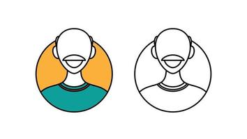 Man Avatar profile picture icon. Happy smiling male face. line avatar character illustration. Vector isolated on white background.