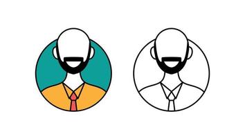 Man Avatar profile picture icon. Happy smiling male face. line avatar character illustration. Vector isolated on white background.