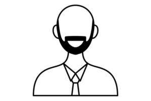 hombre avatar icono de línea aislada sobre un fondo blanco. icono de imagen de perfil. avatar de un joven sonriente. ilustración vectorial personaje masculino de moda. vector