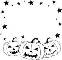 halloween background with pumpkins and stars vector