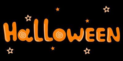 text Halloween on black background vector