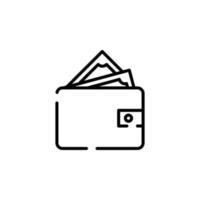 Wallet, Saving, Money Dotted Line Icon Vector Illustration Logo Template. Suitable For Many Purposes.